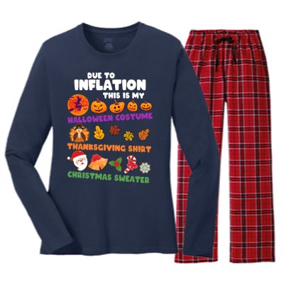 This Is My Halloween Costume Thanksgiving And Christmas Sweater Women's Long Sleeve Flannel Pajama Set 