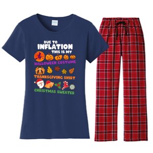 This Is My Halloween Costume Thanksgiving And Christmas Sweater Women's Flannel Pajama Set