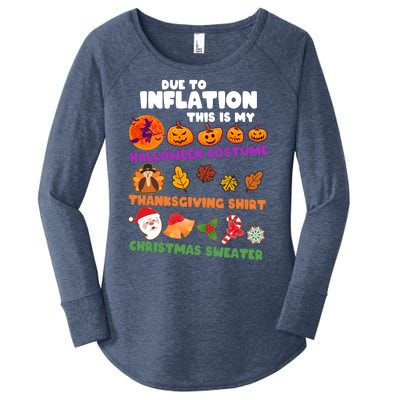 This Is My Halloween Costume Thanksgiving And Christmas Sweater Women's Perfect Tri Tunic Long Sleeve Shirt