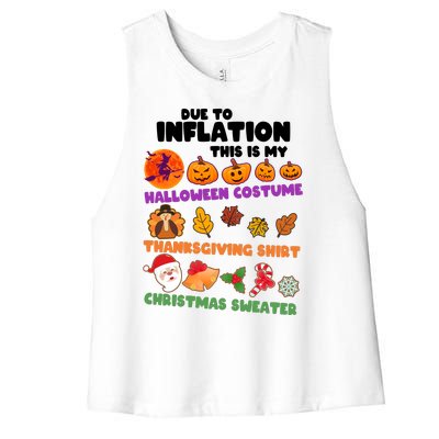 This Is My Halloween Costume Thanksgiving And Christmas Sweater Women's Racerback Cropped Tank