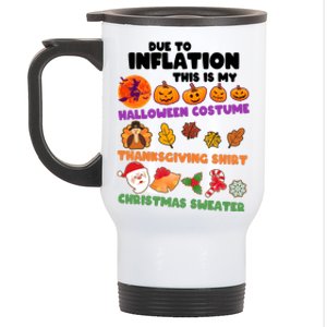 This Is My Halloween Costume Thanksgiving And Christmas Sweater Stainless Steel Travel Mug