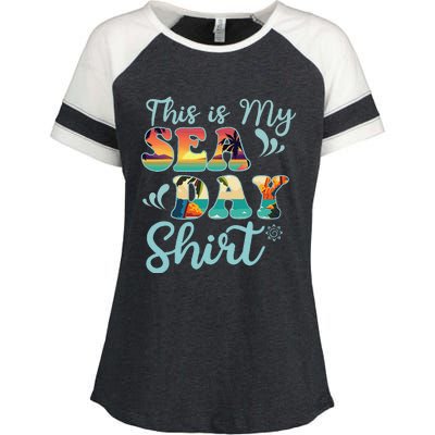 This Is My Sea Day Funny Family Summer Vacation Enza Ladies Jersey Colorblock Tee