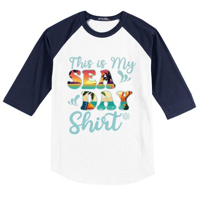 This Is My Sea Day Funny Family Summer Vacation Baseball Sleeve Shirt