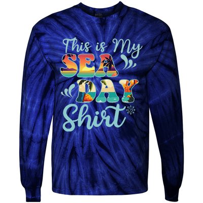 This Is My Sea Day Funny Family Summer Vacation Tie-Dye Long Sleeve Shirt