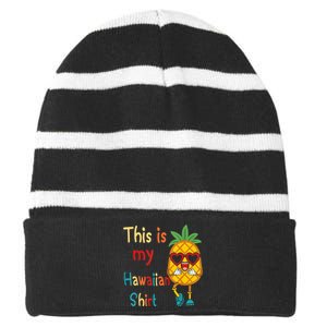 This Is My Hawaiian Tropical Luau Costume Party Hawaii Striped Beanie with Solid Band