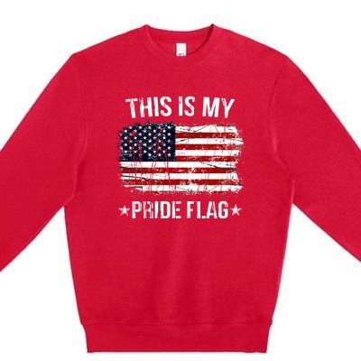 This Is My Pride Flag USA American 4th Of July Premium Crewneck Sweatshirt