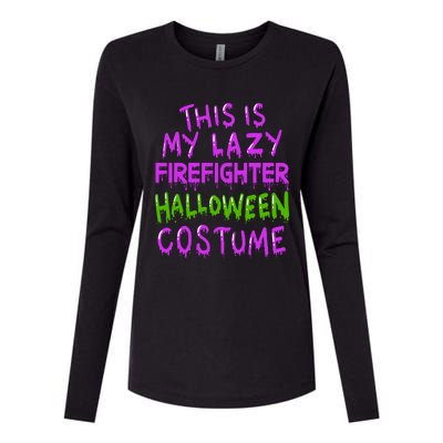 This Is My Lazy Firefighter Halloween Costume Gift Womens Cotton Relaxed Long Sleeve T-Shirt