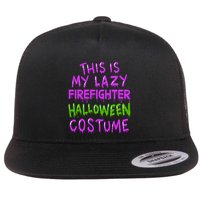 This Is My Lazy Firefighter Halloween Costume Gift Flat Bill Trucker Hat