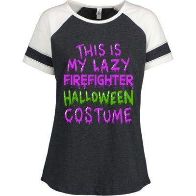 This Is My Lazy Firefighter Halloween Costume Gift Enza Ladies Jersey Colorblock Tee