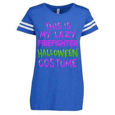 This Is My Lazy Firefighter Halloween Costume Gift Enza Ladies Jersey Football T-Shirt