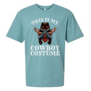 This Is My Cowboy Costume Funny Western Lazy Costume Gift Sueded Cloud Jersey T-Shirt