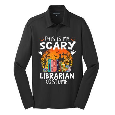 This Is My Scary Librarian Costume Funny Halloween Library Silk Touch Performance Long Sleeve Polo