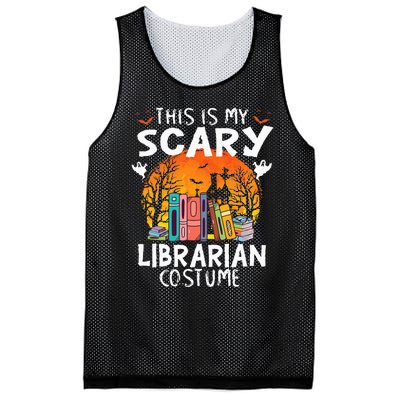 This Is My Scary Librarian Costume Funny Halloween Library Mesh Reversible Basketball Jersey Tank