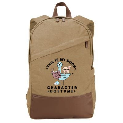 This Is My Book Character Costume Pigeon Reading Cotton Canvas Backpack