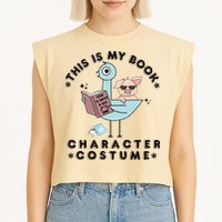This Is My Book Character Costume Pigeon Reading Garment-Dyed Women's Muscle Tee