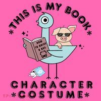 This Is My Book Character Costume Pigeon Reading Stripe Pom Pom Beanie