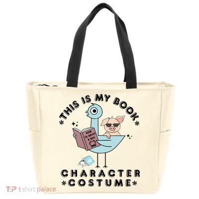 This Is My Book Character Costume Pigeon Reading Zip Tote Bag