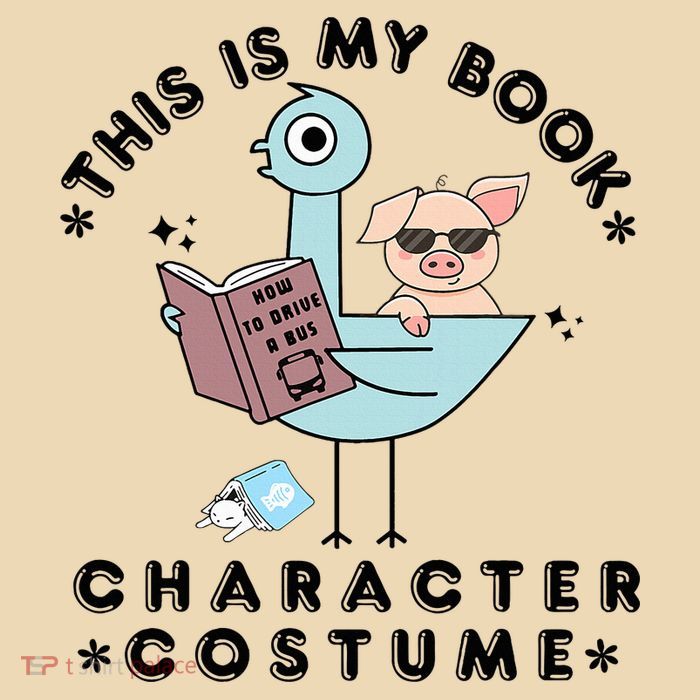 This Is My Book Character Costume Pigeon Reading Zip Tote Bag