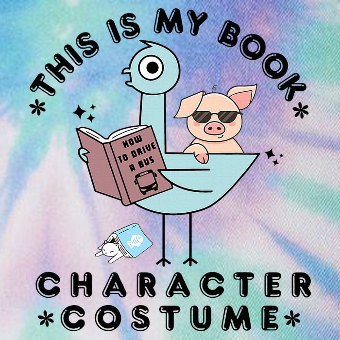 This Is My Book Character Costume Pigeon Reading Legacy Tie Dye Trucker Hat