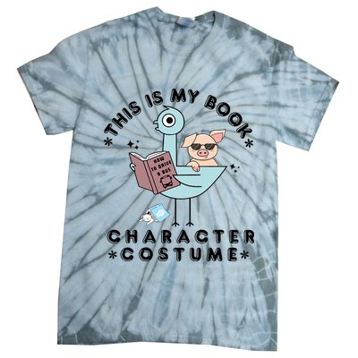 This Is My Book Character Costume Pigeon Reading Tie-Dye T-Shirt