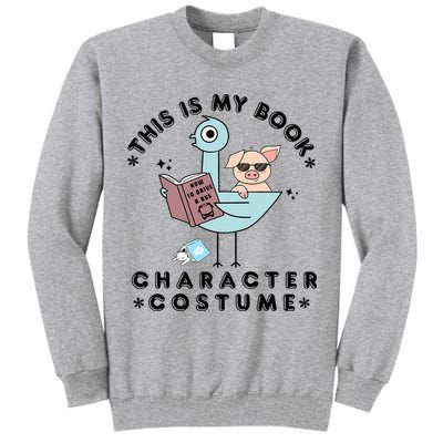 This Is My Book Character Costume Pigeon Reading Tall Sweatshirt