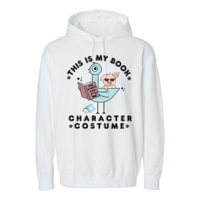This Is My Book Character Costume Pigeon Reading Garment-Dyed Fleece Hoodie
