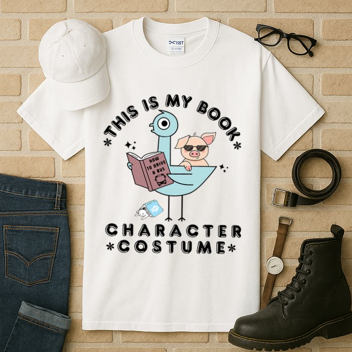 This Is My Book Character Costume Pigeon Reading Tall T-Shirt