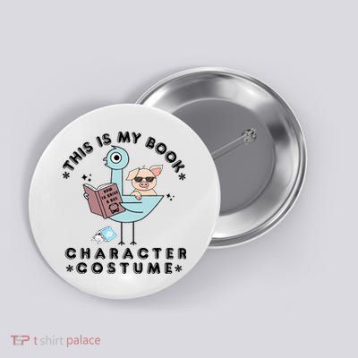This Is My Book Character Costume Pigeon Reading Button