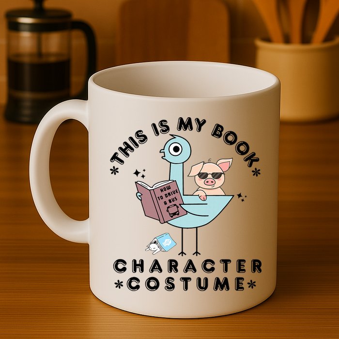 This Is My Book Character Costume Pigeon Reading Mug
