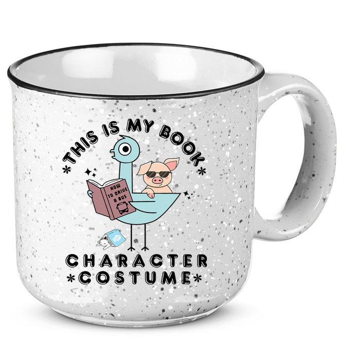This Is My Book Character Costume Pigeon Reading 15oz Campfire Ceramic Mug