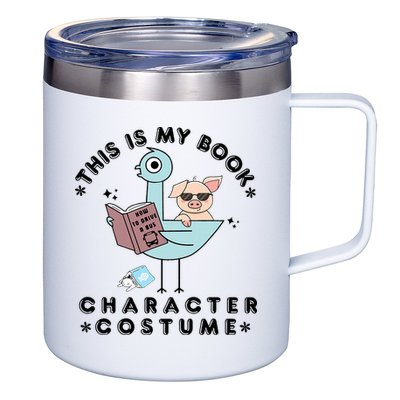 This Is My Book Character Costume Pigeon Reading 12oz Stainless Steel Coffee Mug