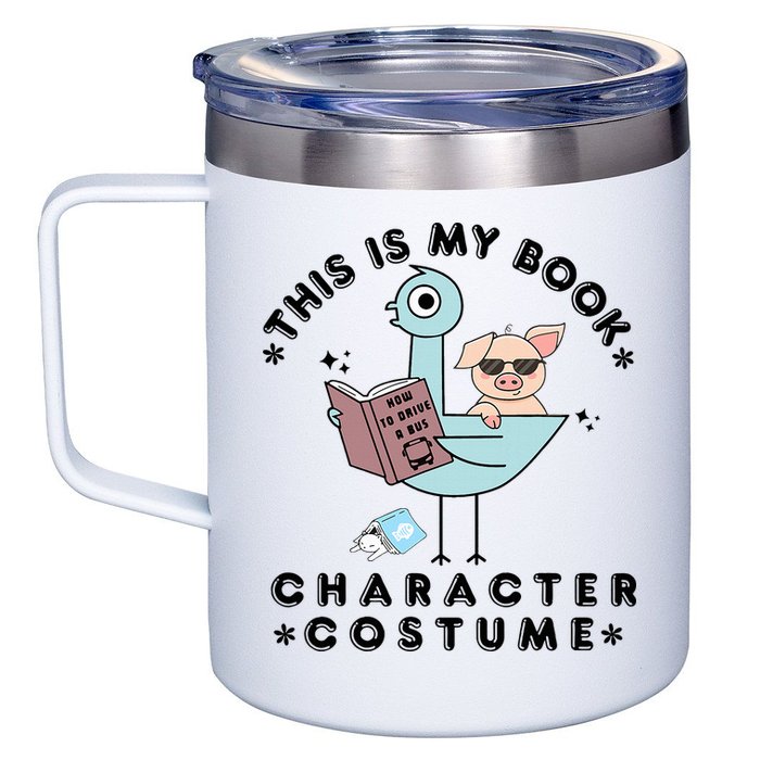 This Is My Book Character Costume Pigeon Reading 12oz Stainless Steel Coffee Mug