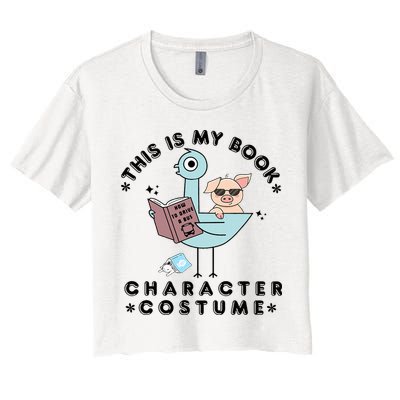 This Is My Book Character Costume Pigeon Reading Crop Top