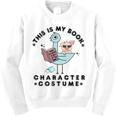 This Is My Book Character Costume Pigeon Reading Kids Sweatshirt