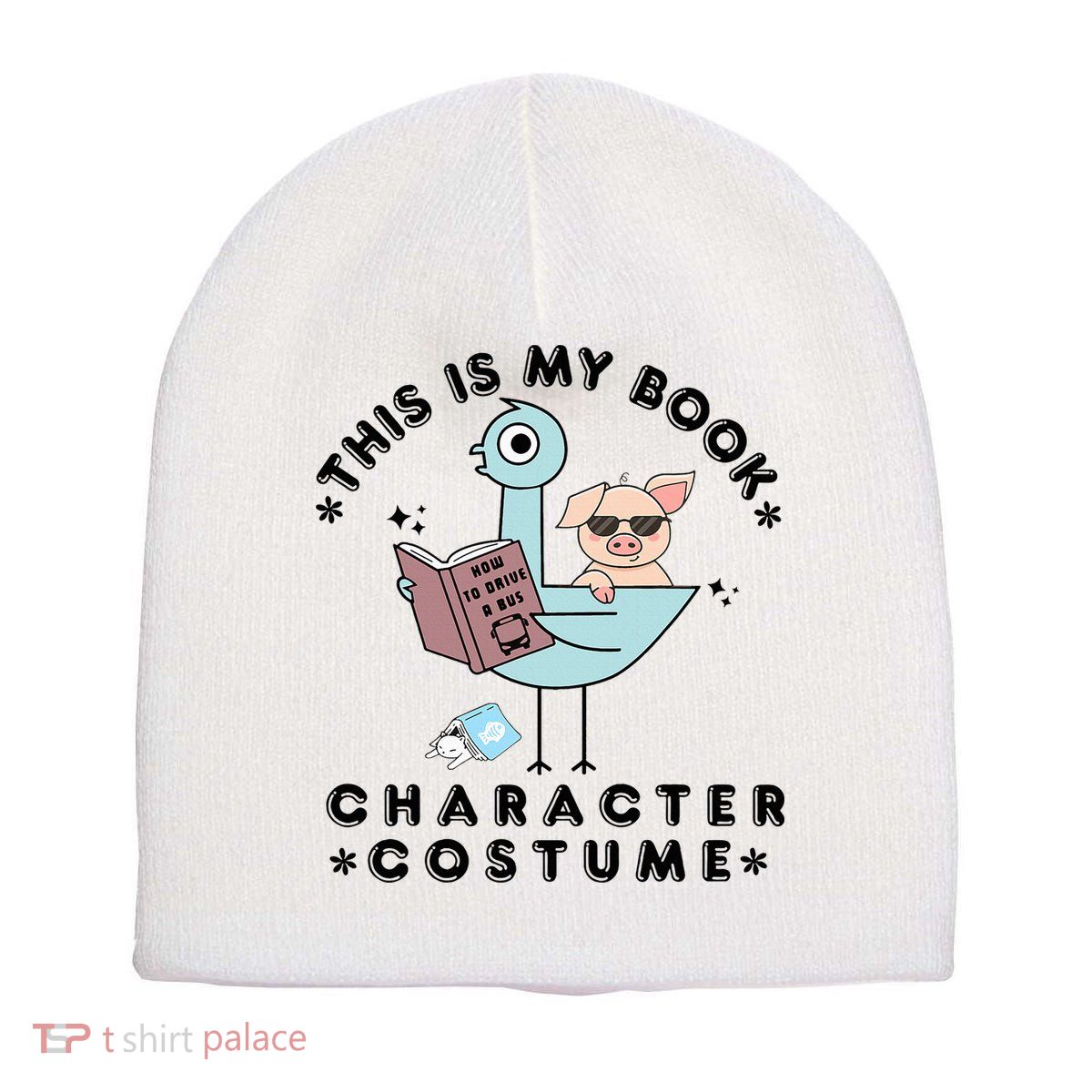 This Is My Book Character Costume Pigeon Reading Short Acrylic Beanie