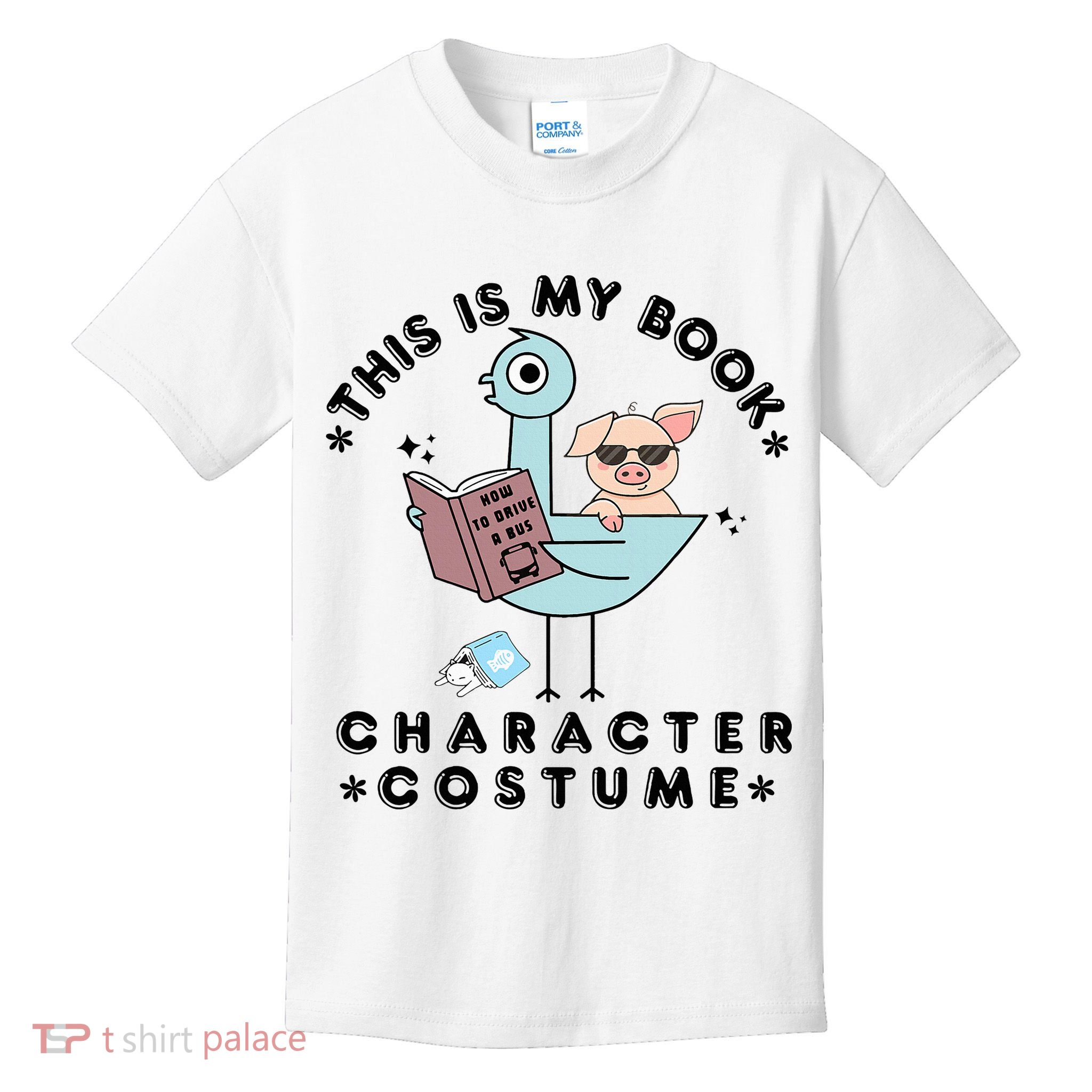 This Is My Book Character Costume Pigeon Reading Kids T-Shirt