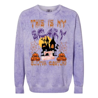 This Is My Scary Quilter Costume Halloween Colorblast Crewneck Sweatshirt