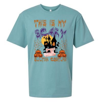 This Is My Scary Quilter Costume Halloween Sueded Cloud Jersey T-Shirt