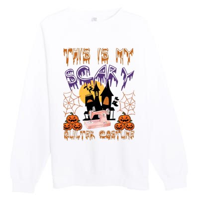 This Is My Scary Quilter Costume Halloween Premium Crewneck Sweatshirt