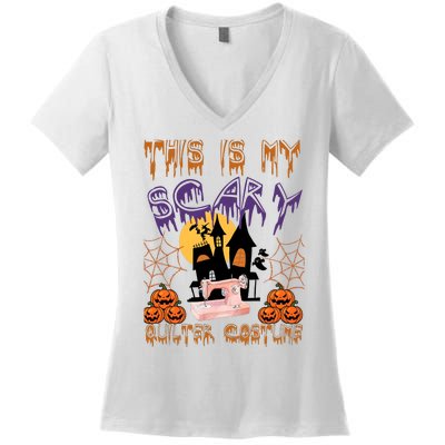 This Is My Scary Quilter Costume Halloween Women's V-Neck T-Shirt