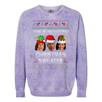 This Is My Ugliest Christmas Anti Biden Ugly Sweater Xmas Colorblast Crewneck Sweatshirt