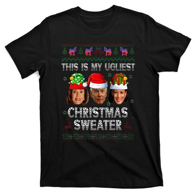 This Is My Ugliest Christmas Anti Biden Ugly Sweater Xmas T-Shirt