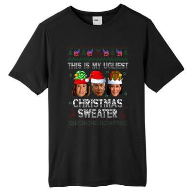 This Is My Ugliest Christmas Anti Biden Ugly Sweater Xmas Tall Fusion ChromaSoft Performance T-Shirt