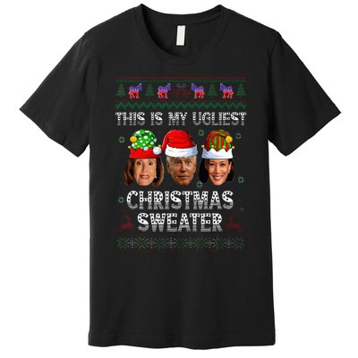 This Is My Ugliest Christmas Anti Biden Ugly Sweater Xmas Premium T-Shirt