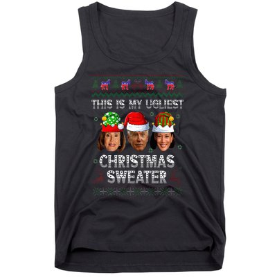 This Is My Ugliest Christmas Anti Biden Ugly Sweater Xmas Tank Top