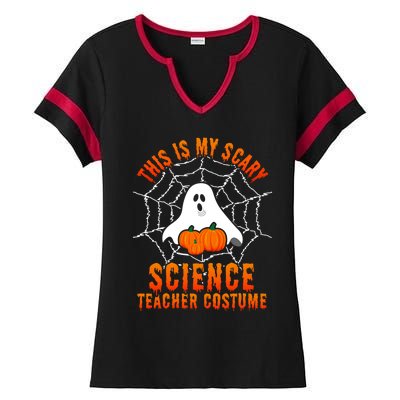 This Is My Scary Science Teacher Costume Halloween Gift Ladies Halftime Notch Neck Tee