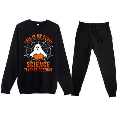 This Is My Scary Science Teacher Costume Halloween Gift Premium Crewneck Sweatsuit Set