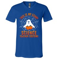 This Is My Scary Science Teacher Costume Halloween Gift V-Neck T-Shirt