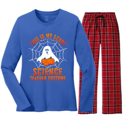 This Is My Scary Science Teacher Costume Halloween Gift Women's Long Sleeve Flannel Pajama Set 