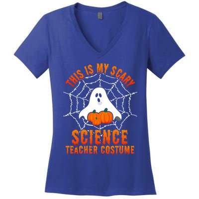 This Is My Scary Science Teacher Costume Halloween Gift Women's V-Neck T-Shirt